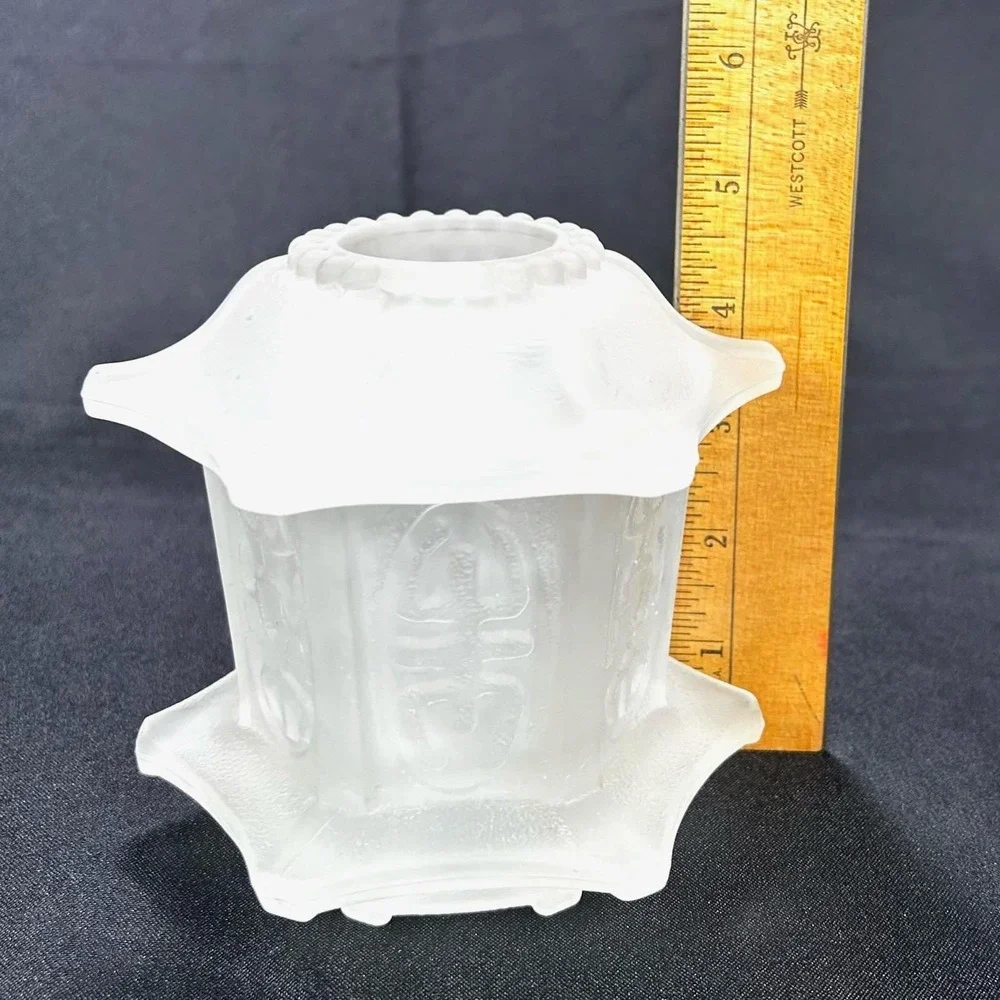 Vintage 1970s HOMCO Frosted White Fairy Lamp Light Satin Glass Asian Pagoda VHTF